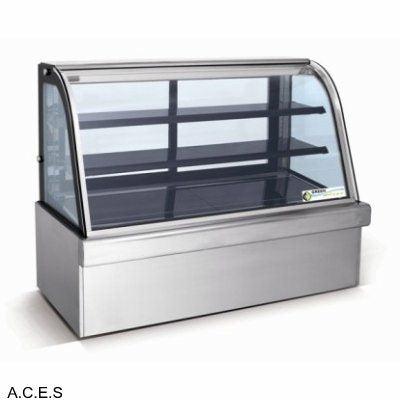 GREENLINE REFRIGERATED 3 Tier CURVED GLASS FOOD DISPLAY  1800mm