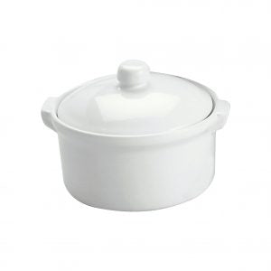 Vitroceram CASSEROLE-ROUND WITH COVER 500ml WHITE EA (x24)
