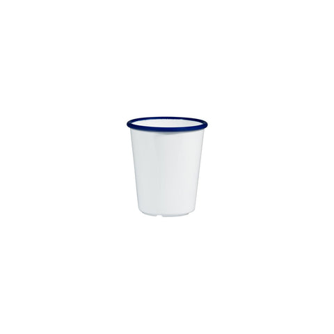 Ryner Melamine EVOKE CUP-80x80x94mm |295ml WHITE W/BLUE LINE (x12)