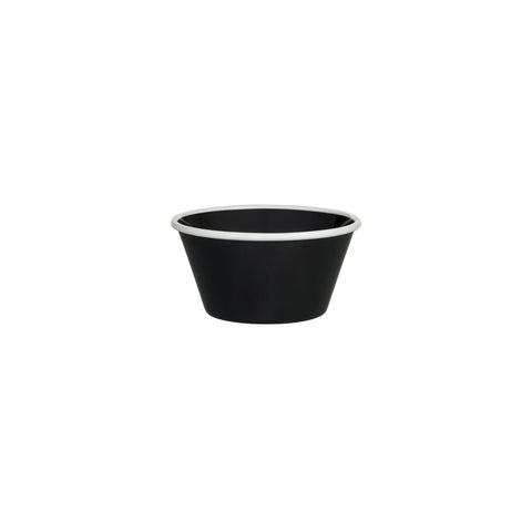 Ryner Melamine EVOKE TAPERED BOWL-125x125x67mm BLACK W/WHITE LINE (x12)