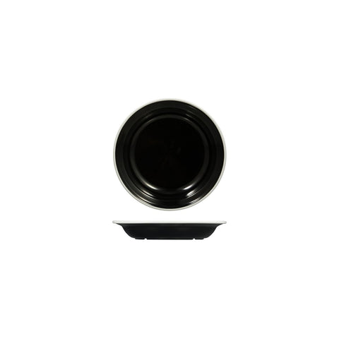 Ryner Melamine EVOKE SOUP / PASTA PLATE-200mm Ø BLACK W/WHITE LINE (x12)