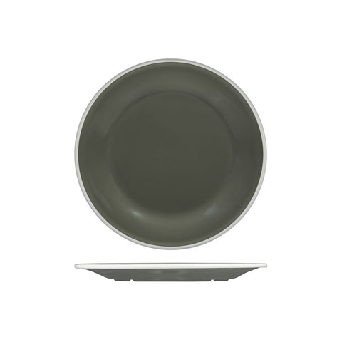 Ryner Melamine EVOKE ROUND PLATE-270mm Ø GREY W/WHITE LINE (x12)