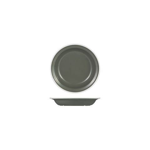 Ryner Melamine EVOKE SOUP / PASTA PLATE-200mm Ø GREY W/WHITE LINE (x12)