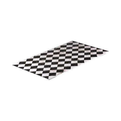Ryner Melamine  RECT FLAT PLATTER-530x325mm CHECKERED (Each)