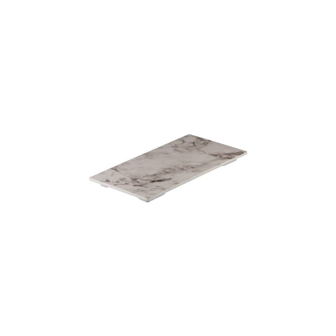 Ryner Melamine  RECT FLAT PLATTER-325x176mm WHITE MARBLE (Each)