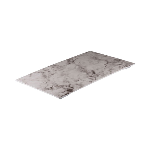 Ryner Melamine  RECT FLAT PLATTER-530x325mm WHITE MARBLE (Each)