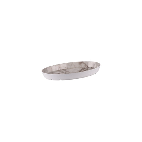 Ryner Melamine  OVAL DISH-325x200x40mm WHITE MARBLE (x12)