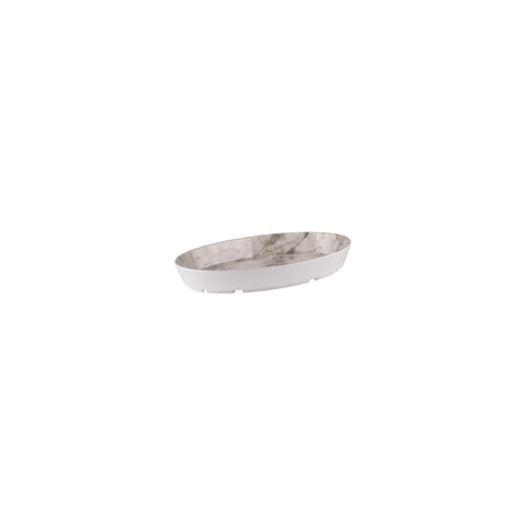 Ryner Melamine  OVAL DISH-265x162x40mm WHITE MARBLE (x12)