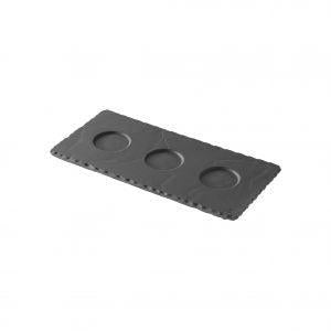 Revol  BASALT TRAY WITH 3 WELLS 250x120mm EA