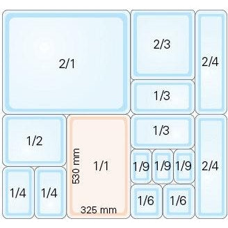 Chef Inox GASTRONORM PAN-18/10 1/2 SIZE 20mm EA
