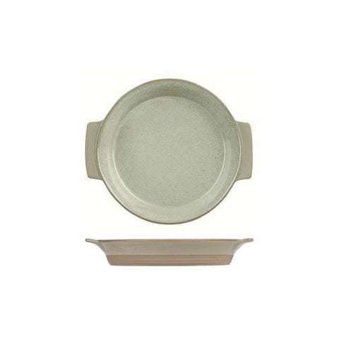 Art De Cuisine IGNEOUS ROUND SERVING PLATE WITH HANDLES-230mm Ø | 570ml  NATURAL (x6)
