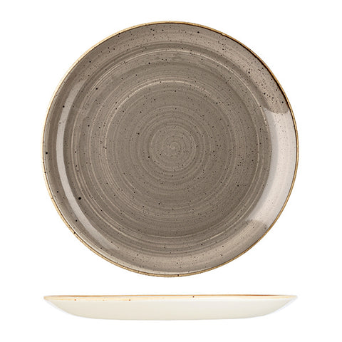 Churchill STONECAST ROUND COUPE PLATE-324mm Ø  PEPPERCORN GREY (x6)