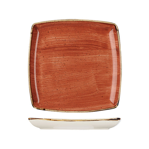 Churchill STONECAST SQUARE DEEP PLATE-268x268mm  SPICED ORANGE (x6)