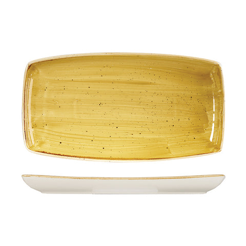 Churchill STONECAST OBLONG PLATE-350x185mm  MUSTARD (x6)