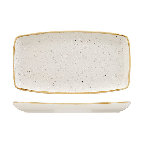 Churchill STONECAST OBLONG PLATE-350x185mm  BARLEY WHITE (x6)