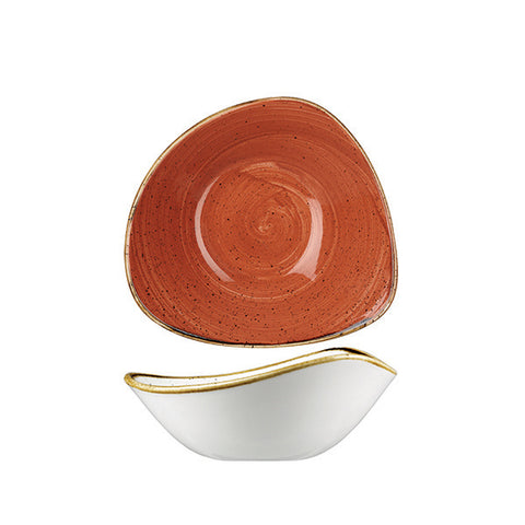 Churchill STONECAST TRIANGULAR BOWL-185mm | 370ml SPICED ORANGE (x12)