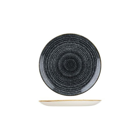 Churchill STUDIO PRINTS HOMESPUN ROUND COUPE PLATE-288mm Ø CHARCOAL BLACK (x12)