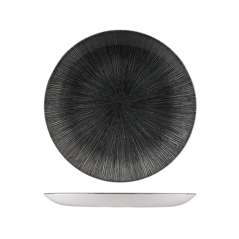 Churchill STUDIO PRINTS AGANO ROUND COUPE PLATE-288mm Ø BLACK (x12)