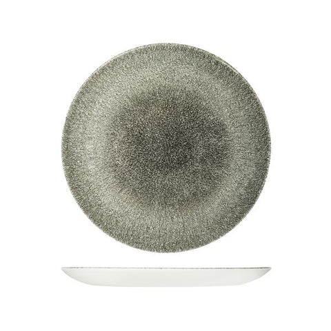 Churchill STUDIO PRINTS RAKU ROUND COUPE PLATE-260mm Ø QUARTZ BLACK (x12)