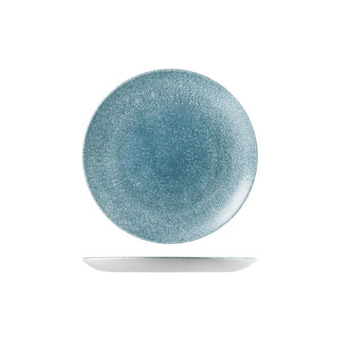 Churchill STUDIO PRINTS RAKU ROUND COUPE PLATE-217mm Ø TOPAZ BLUE (x12)