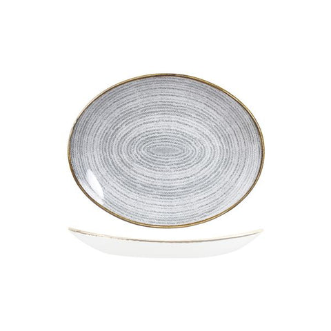 Churchill STUDIO PRINTS HOMESPUN OVAL COUPE PLATE-270x229mm STONE GREY (x12)