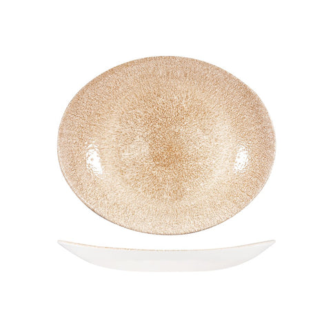 Churchill STUDIO PRINTS RAKU OVAL COUPE PLATE-270x229mm GARNET ORANGE (x12)