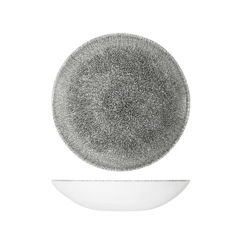 Churchill STUDIO PRINTS RAKU ROUND COUPE BOWL-182mm Ø | 426ml  QUARTZ BLACK (x12)