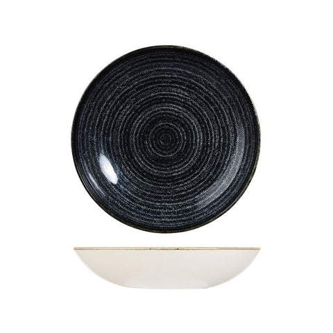 Churchill STUDIO PRINTS HOMESPUN ROUND COUPE BOWL-248mm Ø | 1136ml  CHARCOAL BLACK (x12)