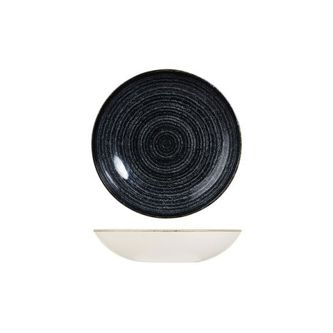 Churchill STUDIO PRINTS HOMESPUN ROUND COUPE BOWL-182mm Ø | 426ml  CHARCOAL BLACK (x12)