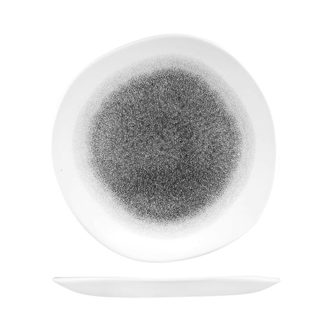 Churchill STONECAST TRACE ORGANIC ROUND PLATE-264mm Ø QUARTZ BLACK (x12)