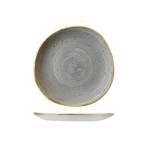 Churchill STONECAST TRACE ORGANIC ROUND PLATE-210mm Ø PEPPERCORN GREY (x12)