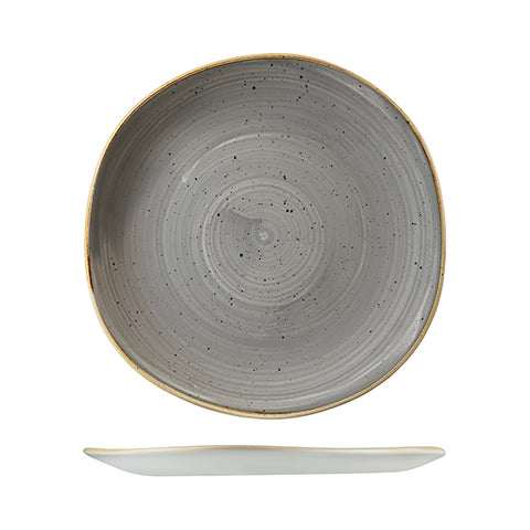 Churchill STONECAST TRACE ORGANIC ROUND PLATE-264mm Ø PEPPERCORN GREY (x12)