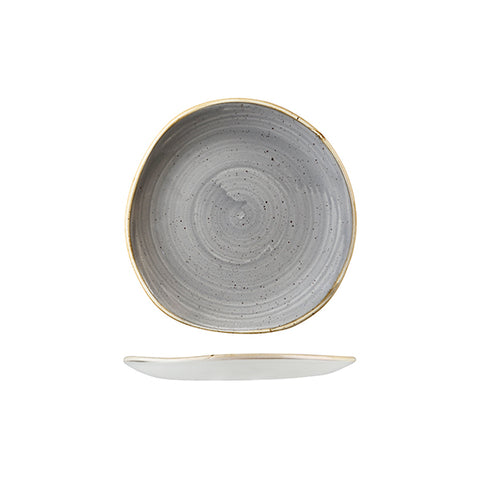 Churchill STONECAST TRACE ORGANIC ROUND PLATE-186mm Ø PEPPERCORN GREY (x12)