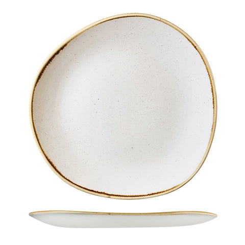 Churchill STONECAST TRACE ORGANIC ROUND PLATE-286mm Ø BARLEY WHITE (x12)