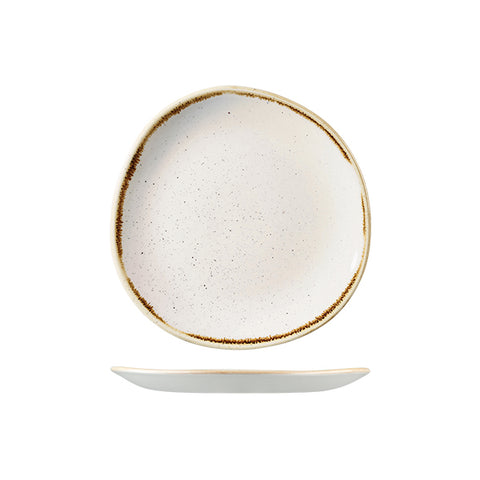Churchill STONECAST TRACE ORGANIC ROUND PLATE-210mm Ø BARLEY WHITE (x12)