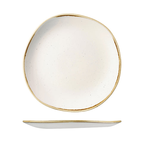 Churchill STONECAST TRACE ORGANIC ROUND PLATE-264mm Ø BARLEY WHITE (x12)