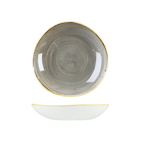 Churchill STONECAST TRACE ORGANIC ROUND BOWL-253mm Ø  | 1100ml PEPPERCORN GREY (x12)
