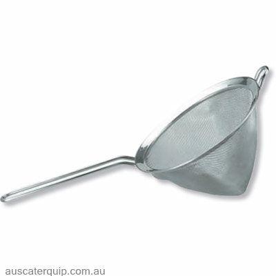 Chef Inox CONICAL MESH STRAINER-18/10 MESH+RIM 100x130mm WIRE HDL