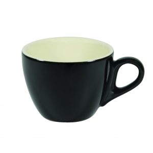 Brew -ONYX/WHITE LARGE FLAT WHITE  CUP 220ml (Set of 6)