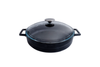Lava GLAZE CASSEROLE-ROUND | LOW | GLASS LID|  3.4lt | 280mm Ø BLACK (Each)