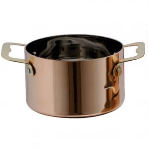 Chef Inox MINIATURES-CASSEROLE 90x45mmCOPPER WITH BRASS HANDLE EA