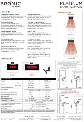 BROMIC Platinum GAS Outdoor heater (LPG or NG)
