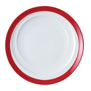 Royal Porcelain MAXADURA RESONATE-ROUND PLATE COUPE 230mm RED INNER BAND EA