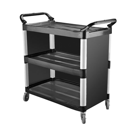 Caterax TROLLEYS UTILITY TROLLEY-3 SHELF | CLOSED SIDES | 1020x500x960mm BLACK (Each )