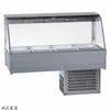 ROBAND CURVED GLASS COLD FOOD BARS - REFRIGERATED COLD PLATE ONLY - DOUBLE ROW - 8 Pans
