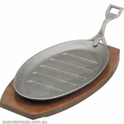 STEAK SIZZLER-CAST IRON 290x180mm GRAY FINISH w/HDL