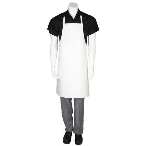 White Short PVC Bib Apron