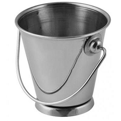 MINI SERVING PAIL, FOOTED S/S, 120x120mm