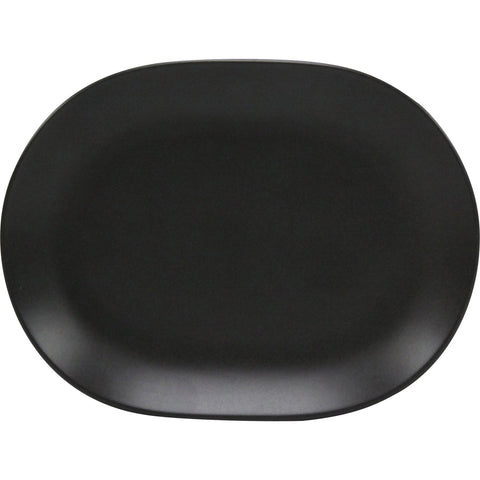 Rene Ozorio RIMMED OVAL PLATTER-207mm AURA MATT BLACK (994820) EA