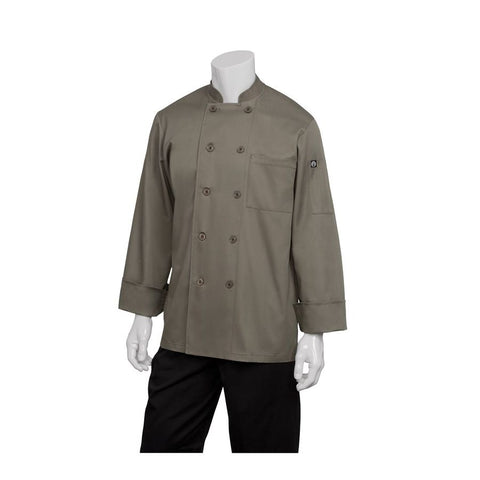 Garda White Executive Chef Jacket w/ Blue Piping